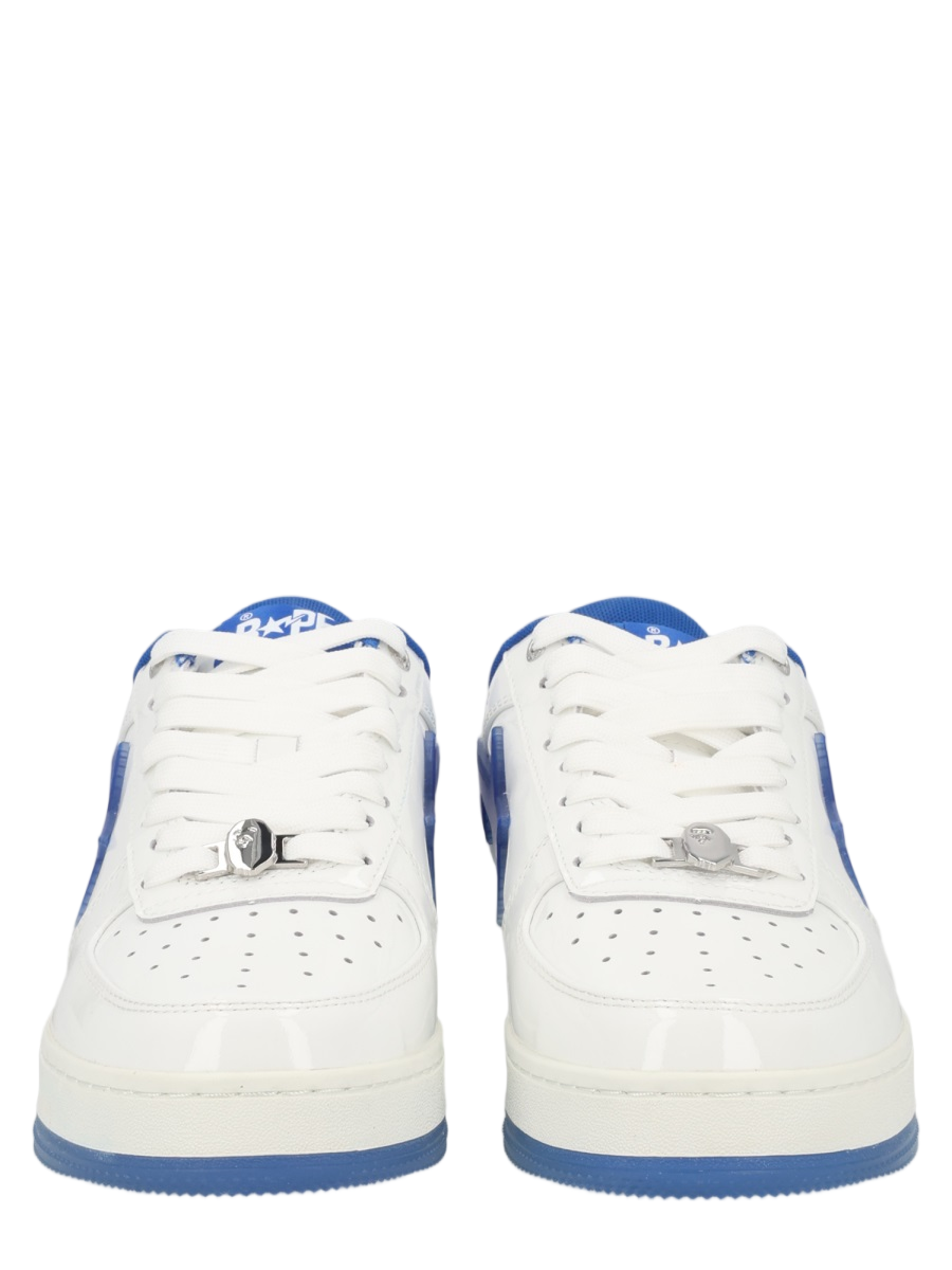 Low-Top Leather Sneakers with Vibrant Accents