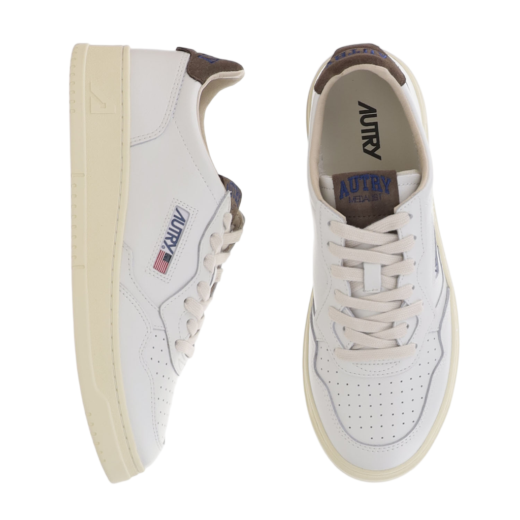 Low-Top Leather Sneakers With Suede Heel Tab And Logo Details