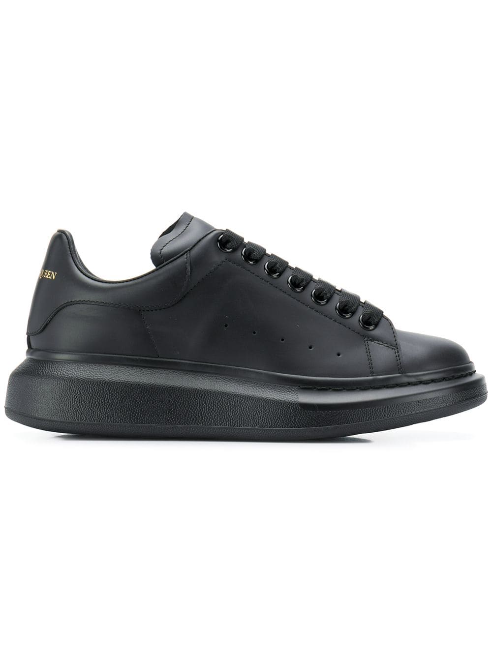 Black Oversized Chunky Leather Sneakers