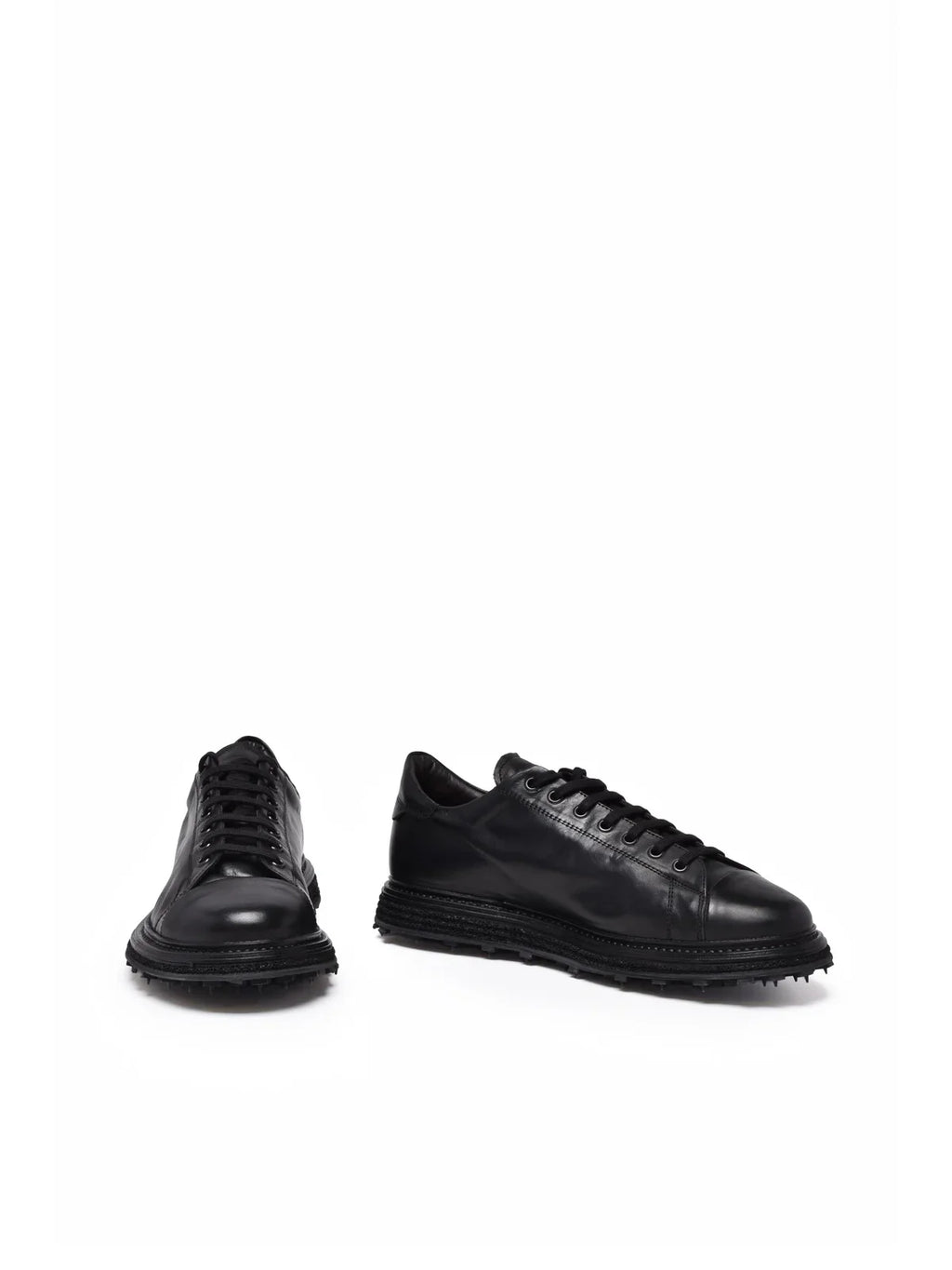 Black Leather Minimalist Sneakers