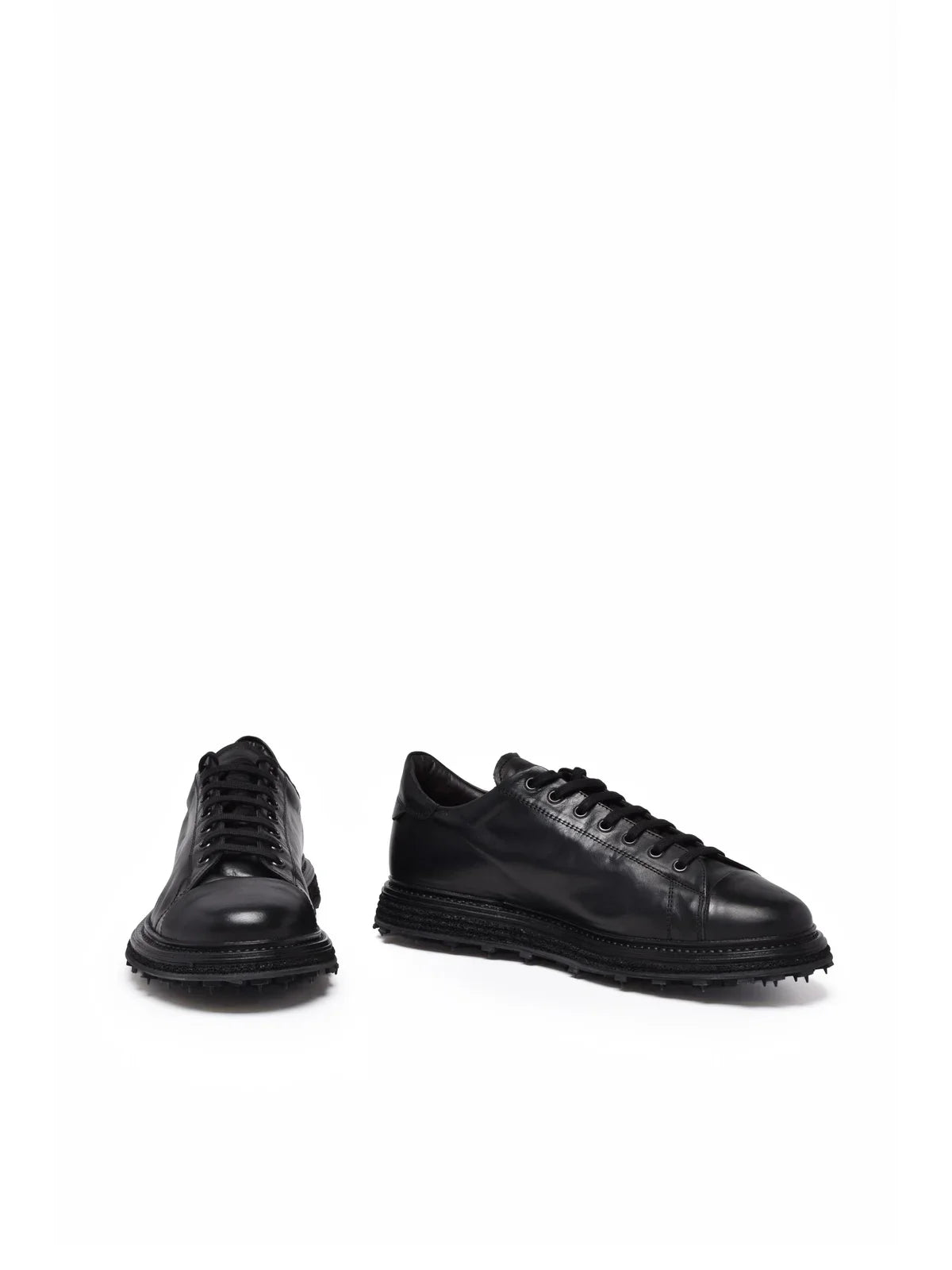 Black Leather Minimalist Sneakers