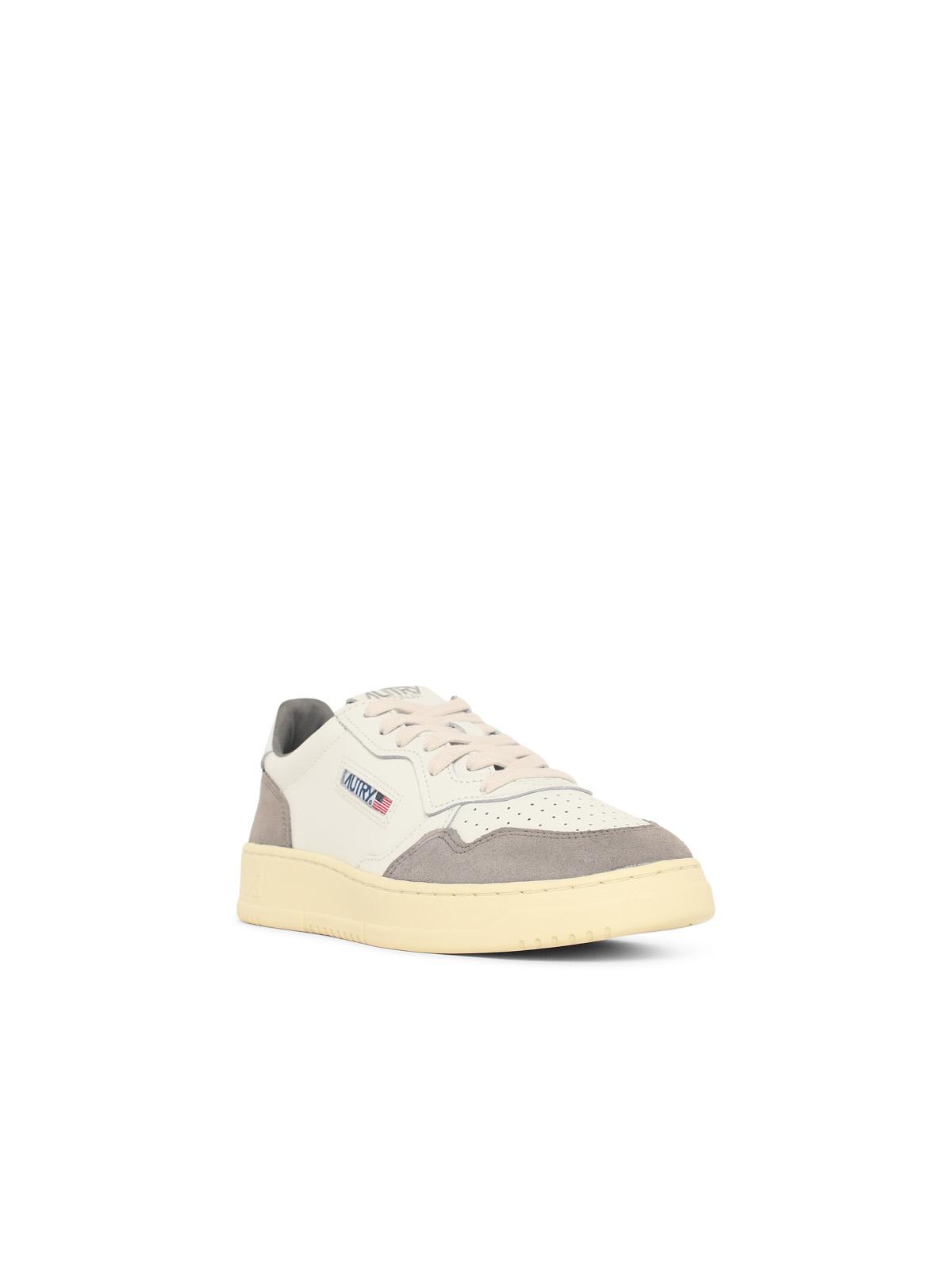 'Medalist Low' White And Grey Leather Sneakers