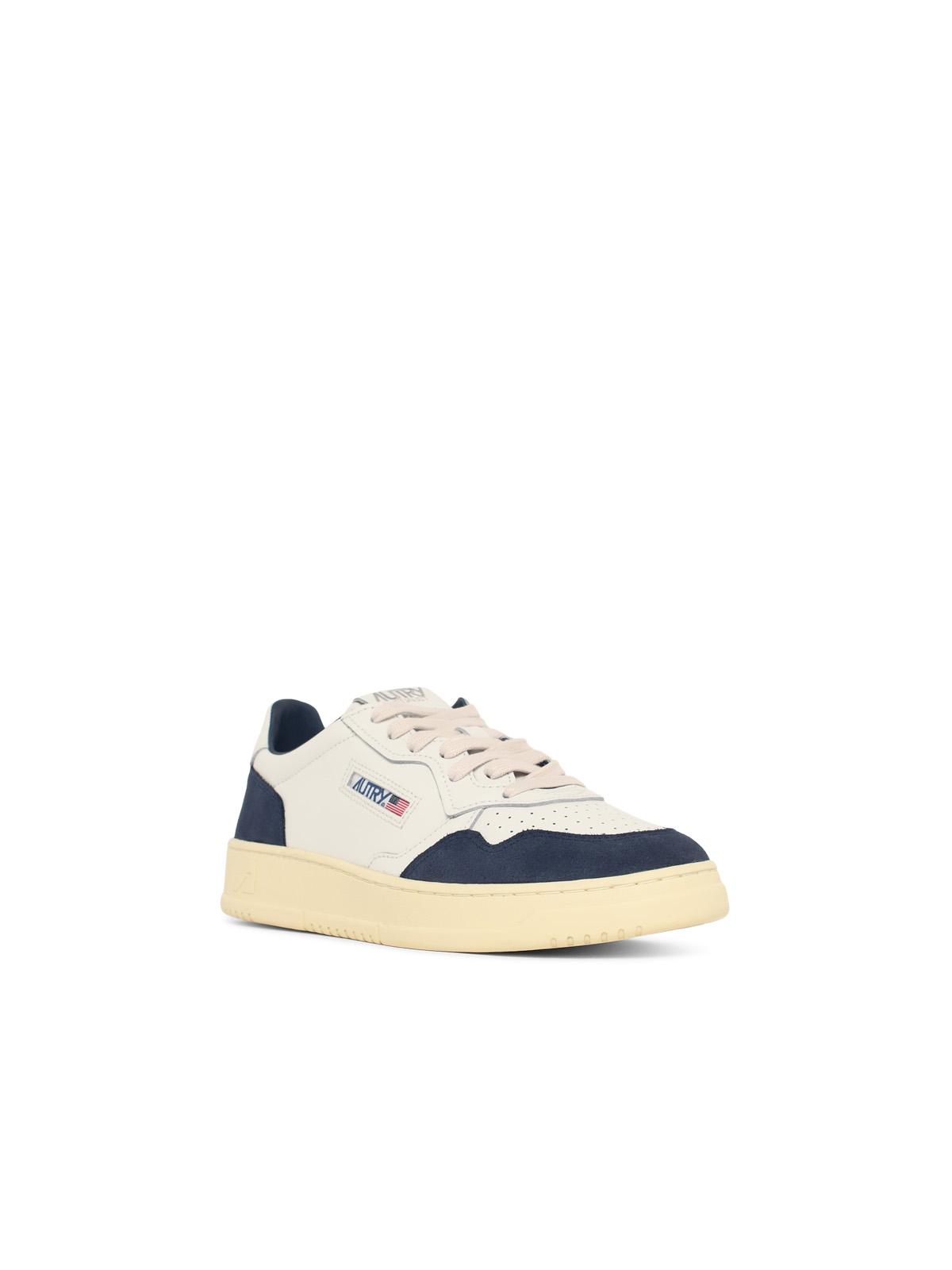 'Medalist Low' White And Blue Leather Sneakers