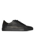 Black Clean 90 Minimalist Textured Heel Leather Sneakers