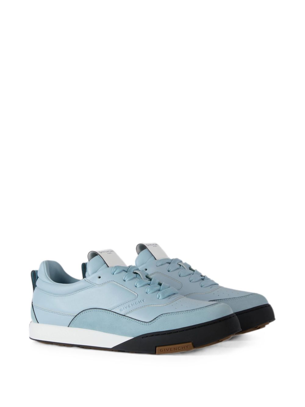Light Blue Black Accent Low-Top Sneakers