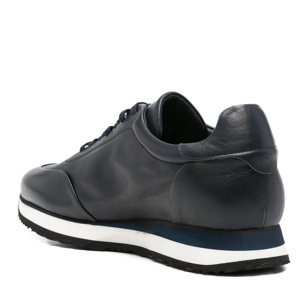 Blue Leather Wedge Sneakers