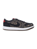 Black Air Jordan 1 Low OG Laser Leather Sneakers