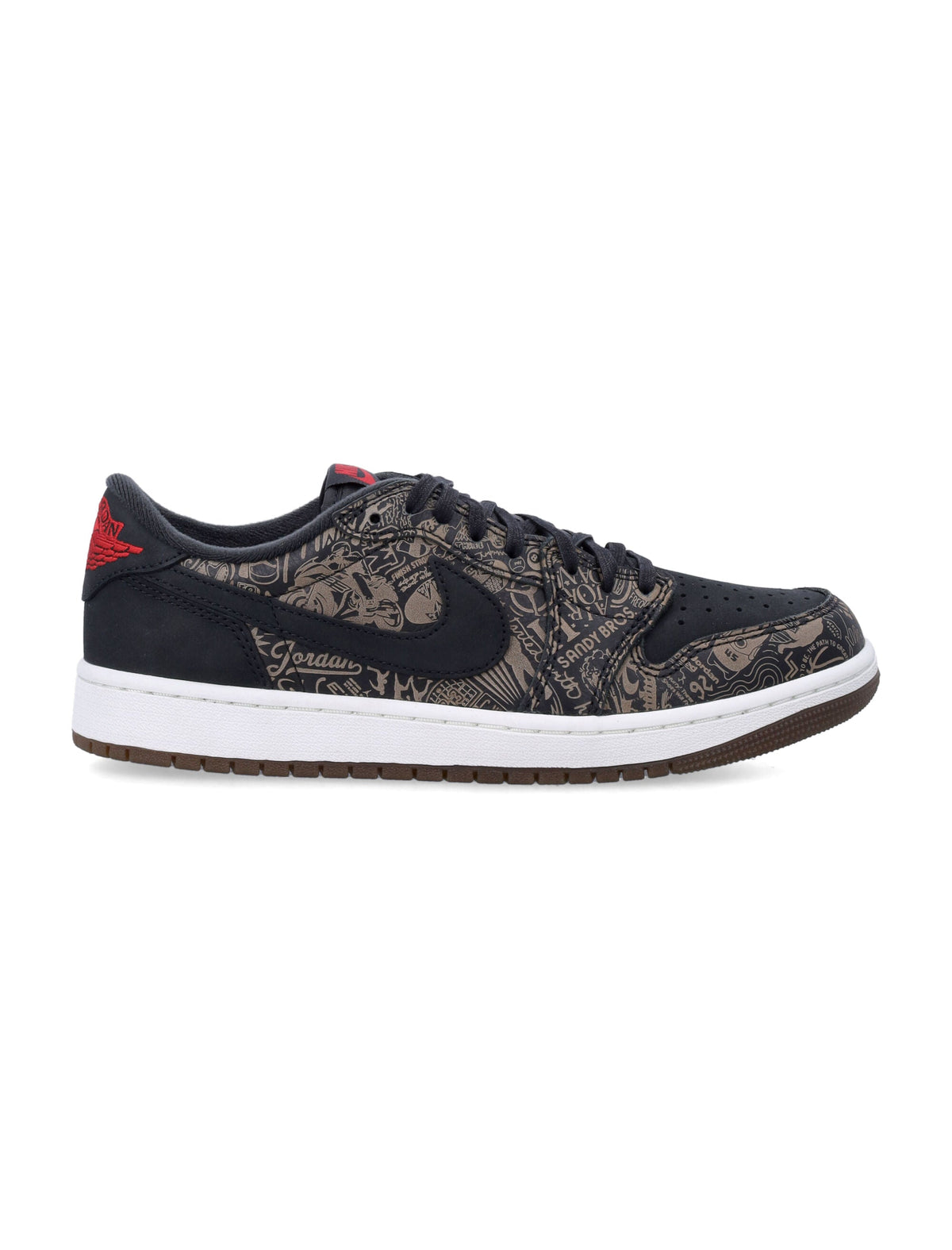 Black Air Jordan 1 Low OG Laser Leather Sneakers