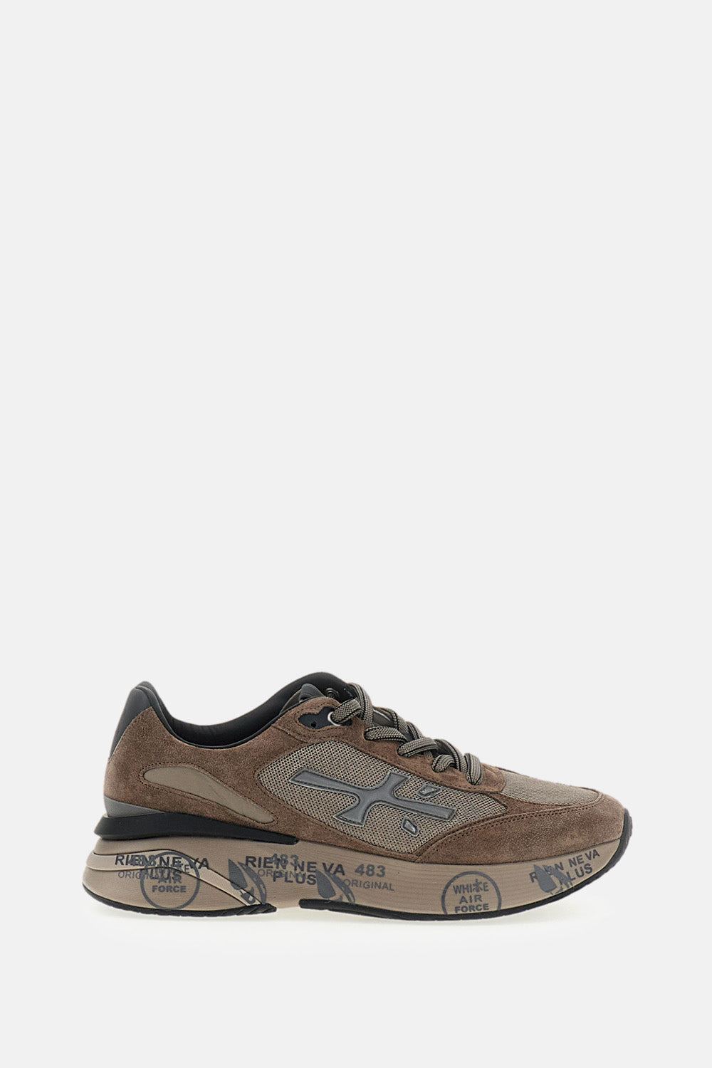 Grey Moerun Suede Technical Fabric Sneakers