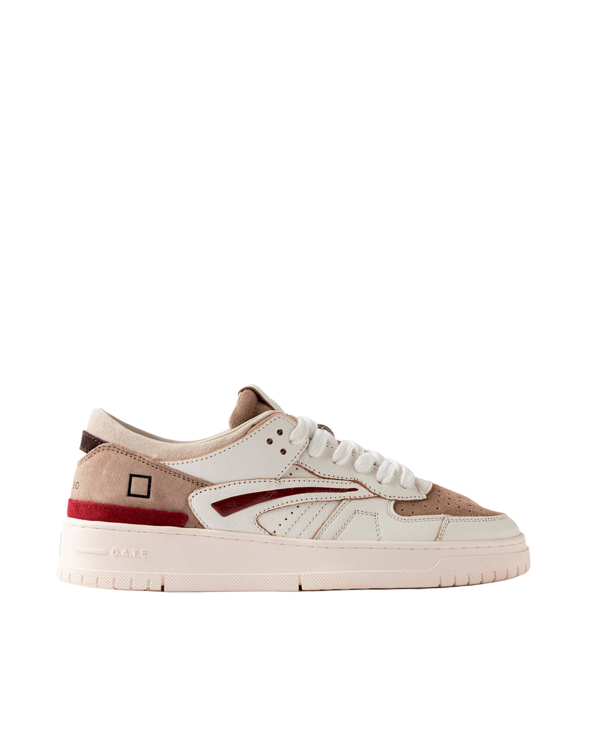 Colorblock Low-Top Sneakers with Perforated Suede and Cotton Laces