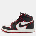 Air Jordans Black/white Leather Jordan 1 Retro High Bloodline Sneakers