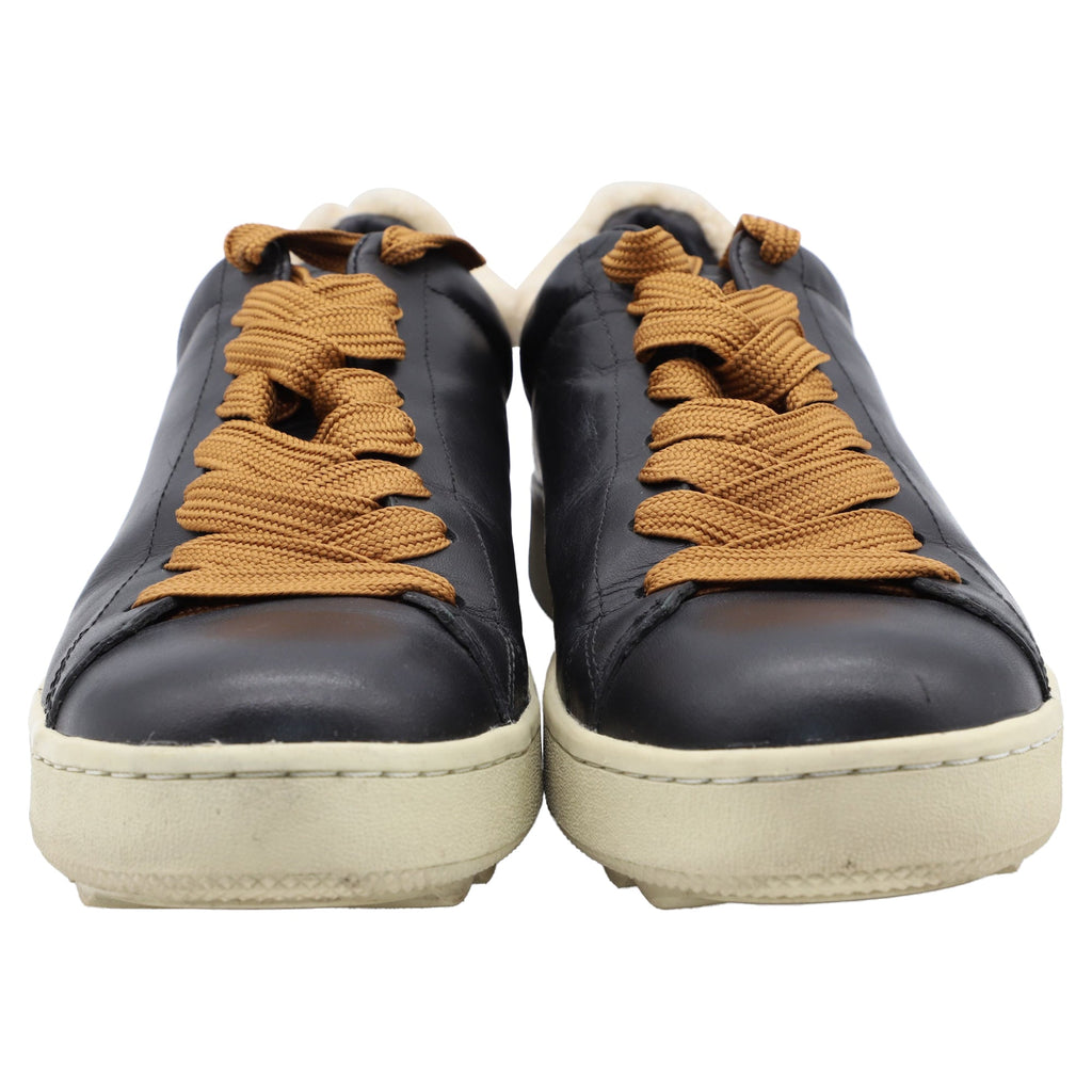 Coach C101 Shearling Sneakers in Black Leather