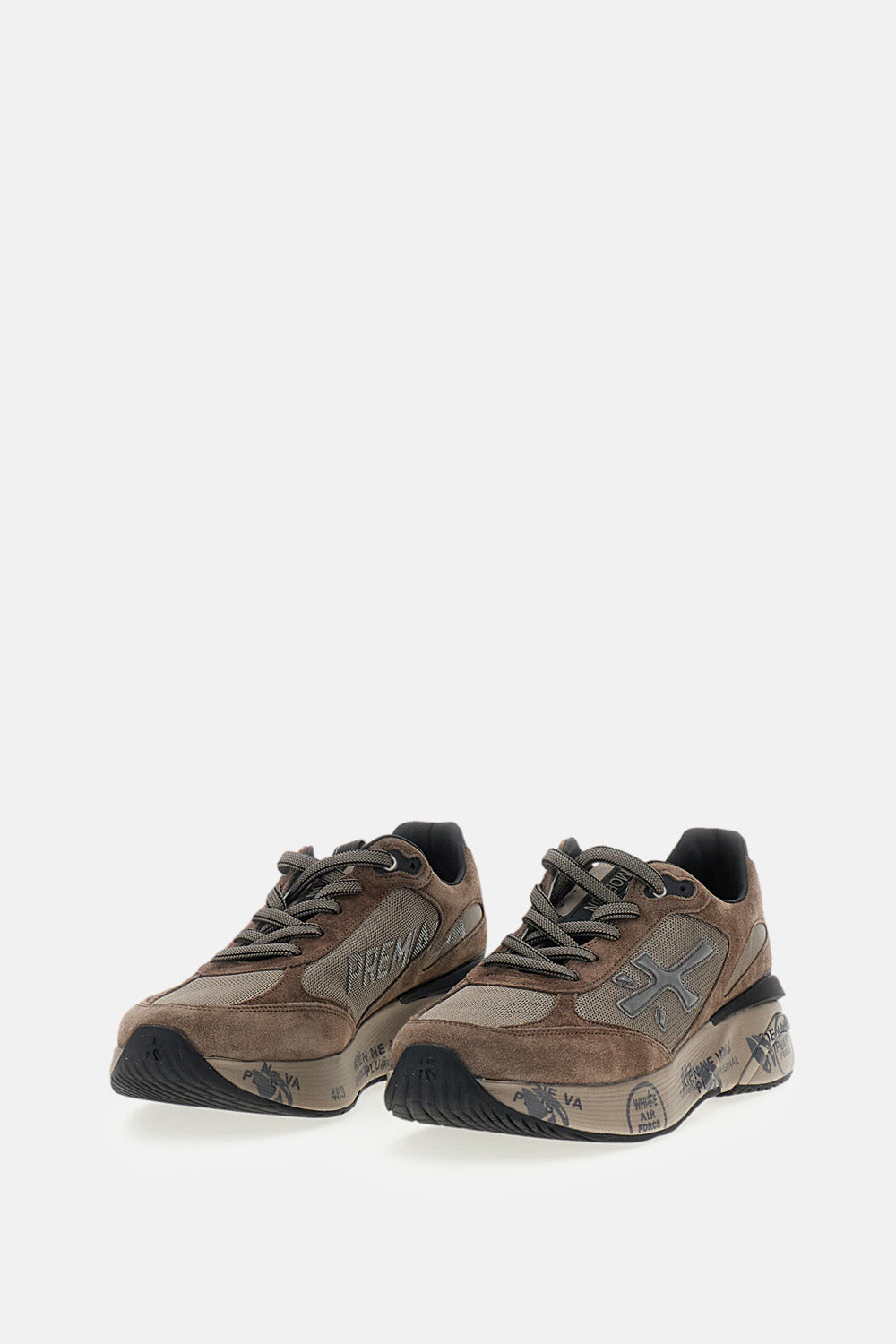 Grey Moerun Suede Technical Fabric Sneakers