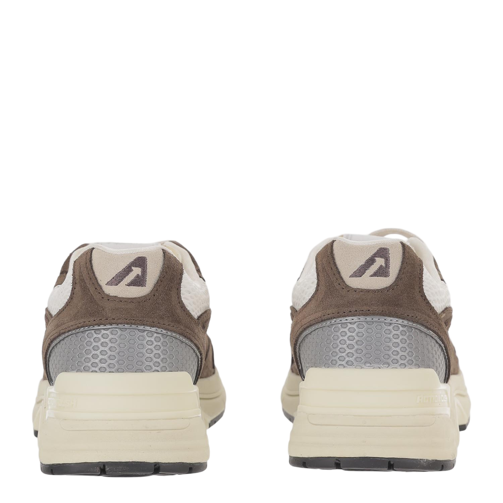 Brown Suede Mesh Terry Sneakers