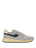 Layered Nylon and Cow Leather Sneaker with Textured Sole