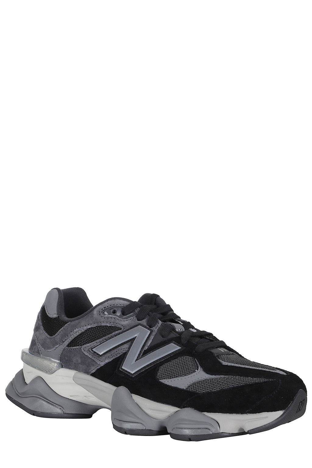Black Lifestyle U9060 Lateral Logo Leather Rubber Sneakers