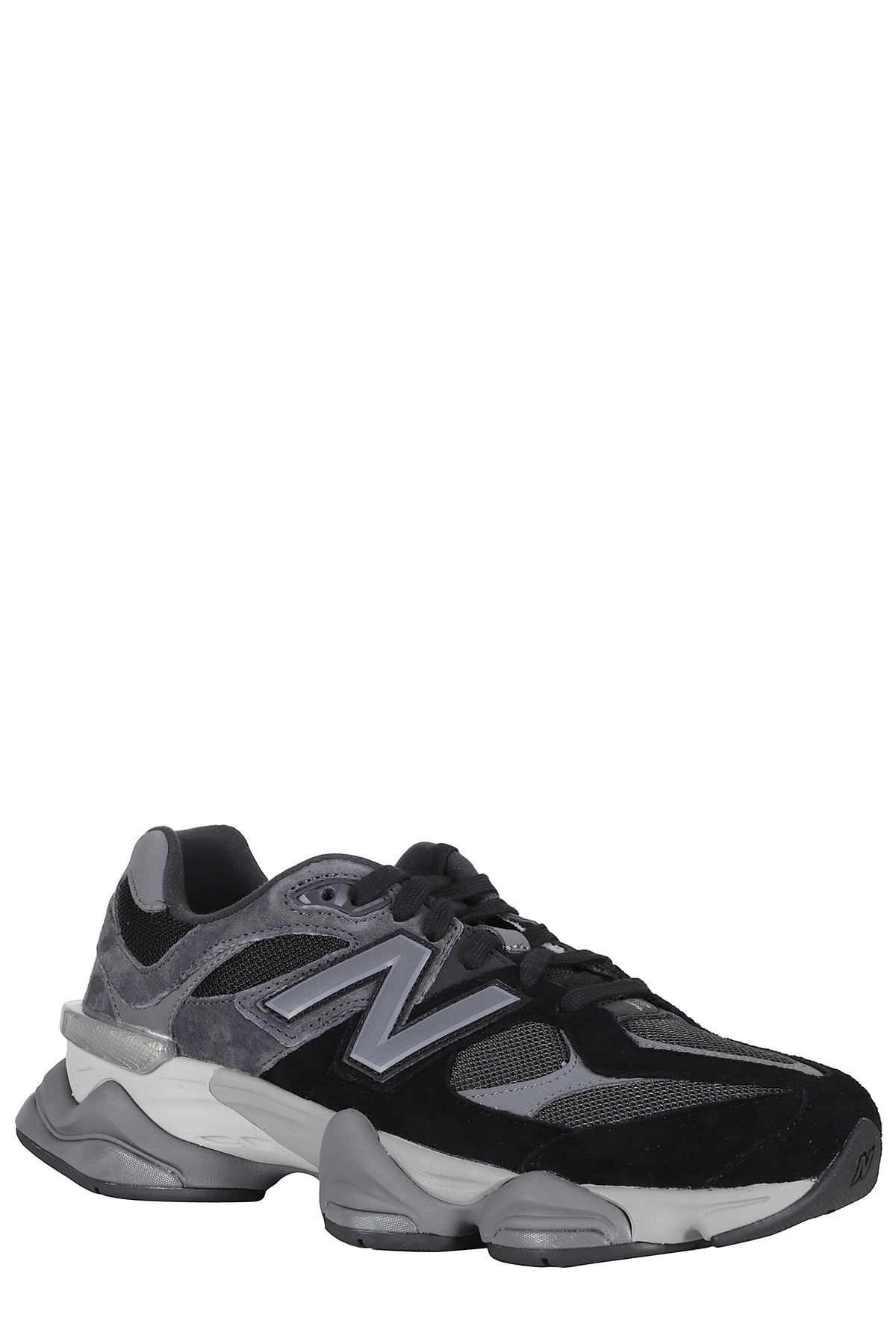 Black Lifestyle U9060 Lateral Logo Leather Rubber Sneakers