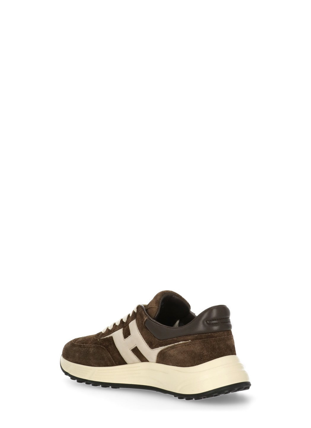 Brown Imprinted Logo Suede Low-Top Sneakers