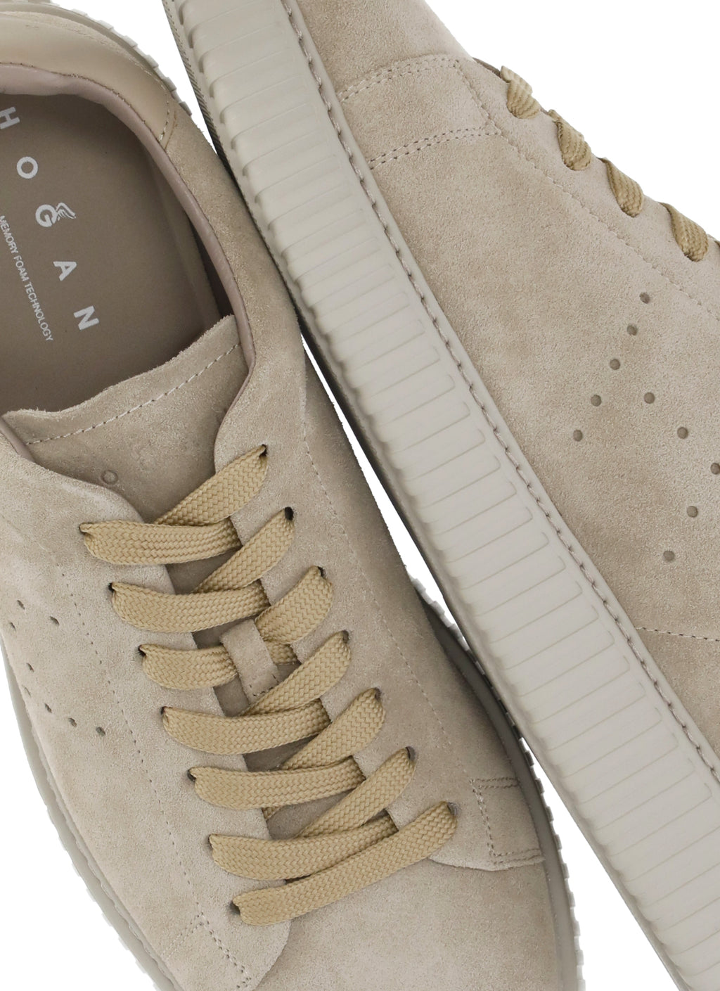 Beige Suede Low-Top Sneakers
