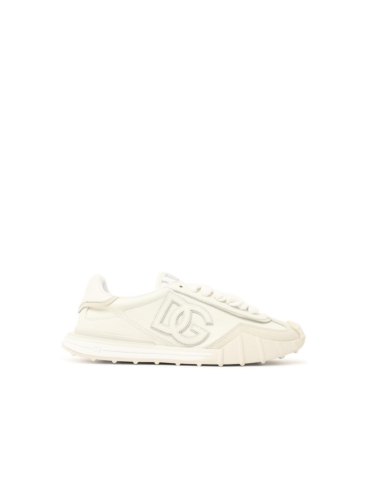 'Dg Athletic' White Leather Sneakers