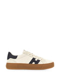 Cream Low-Top Black Accent Sneakers