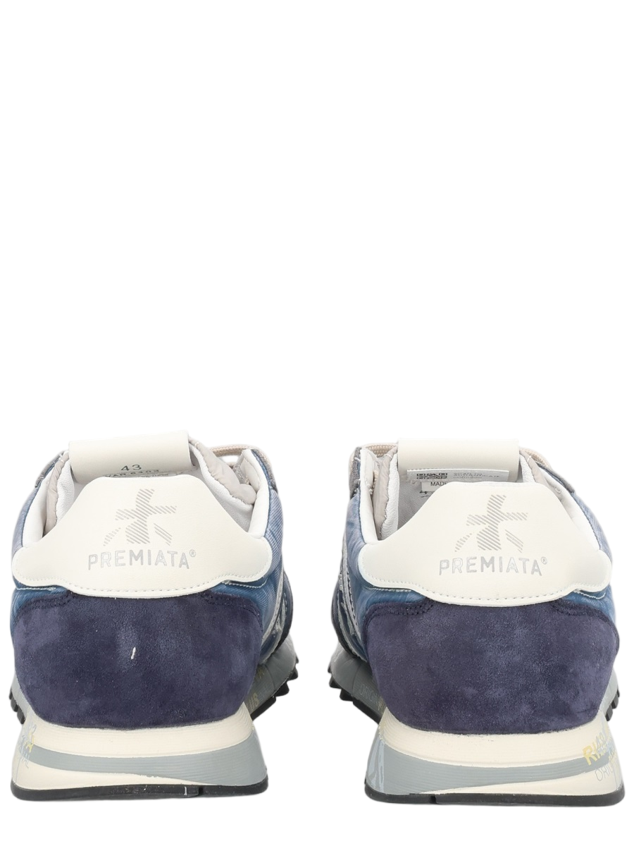 Grey Blue Low-Profile Suede Sneakers