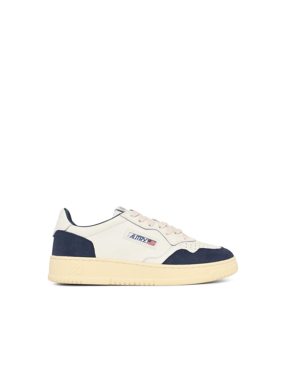 'Medalist Low' White And Blue Leather Sneakers