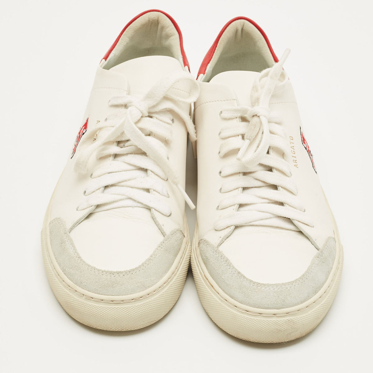 Axel Arigato White/red Leather Clean 90 Lace Up Sneakers
