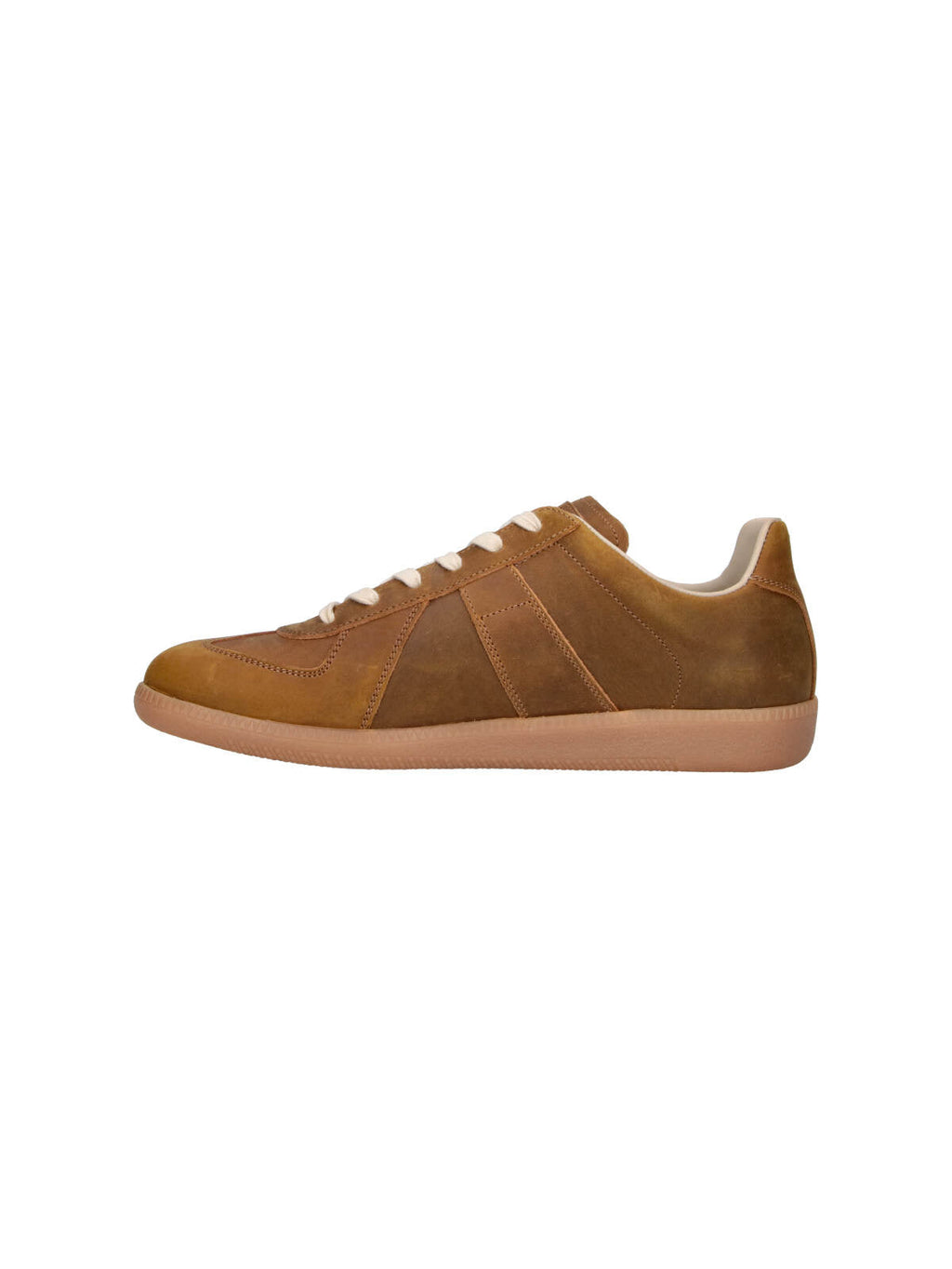 Brown Low-Top Leather Sneakers