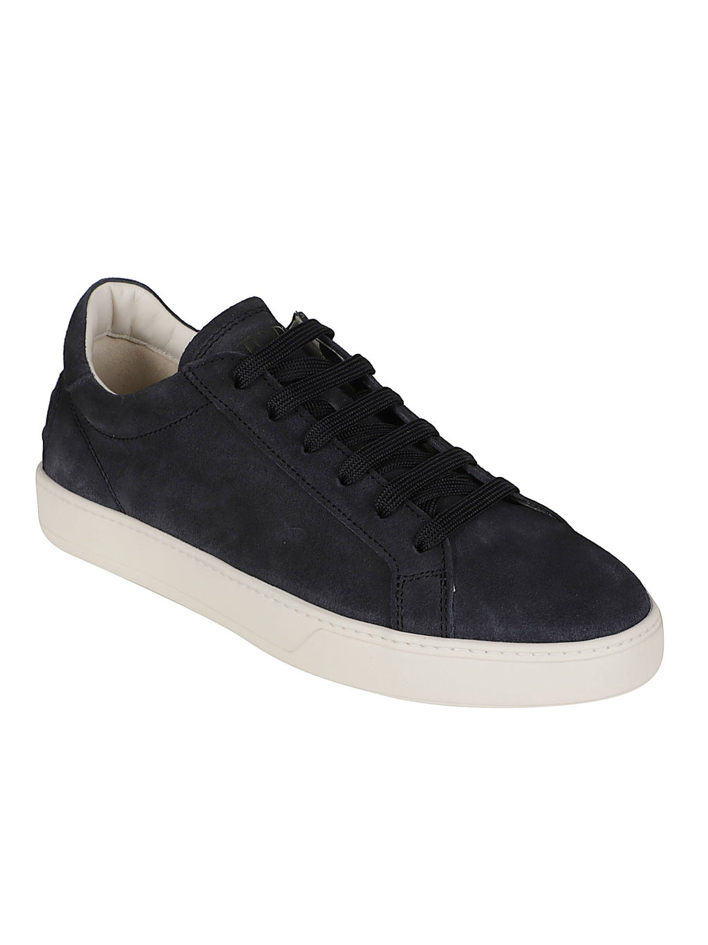 Low-Top Calf Leather Sneakers with Contrasting Sole