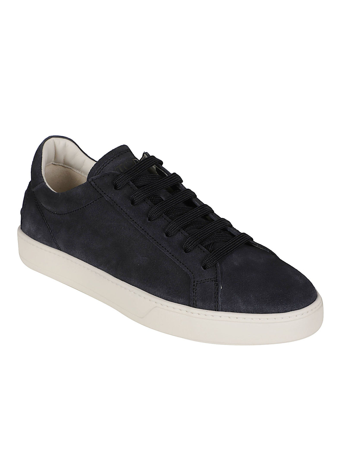 Low-Top Calf Leather Sneakers with Contrasting Sole