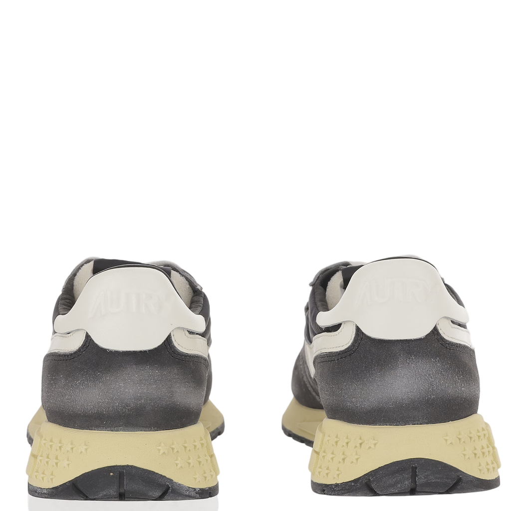 Leather And Mesh Sneakers With Vintage Touch