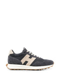 Dark Grey Suede Mesh Sneakers