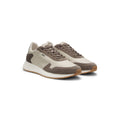 Lace-up sneakers in lightweight fabric with suede trims