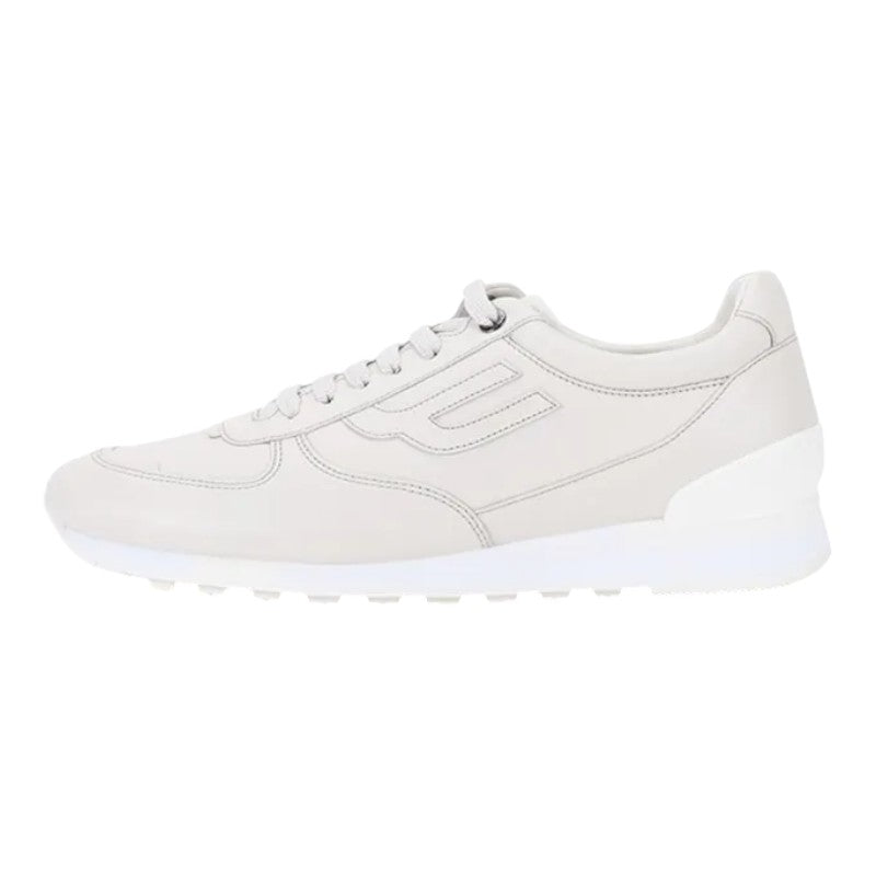 Bally Gismo 6239589 Men's Dusty White Calf Plain Leather Sneakers