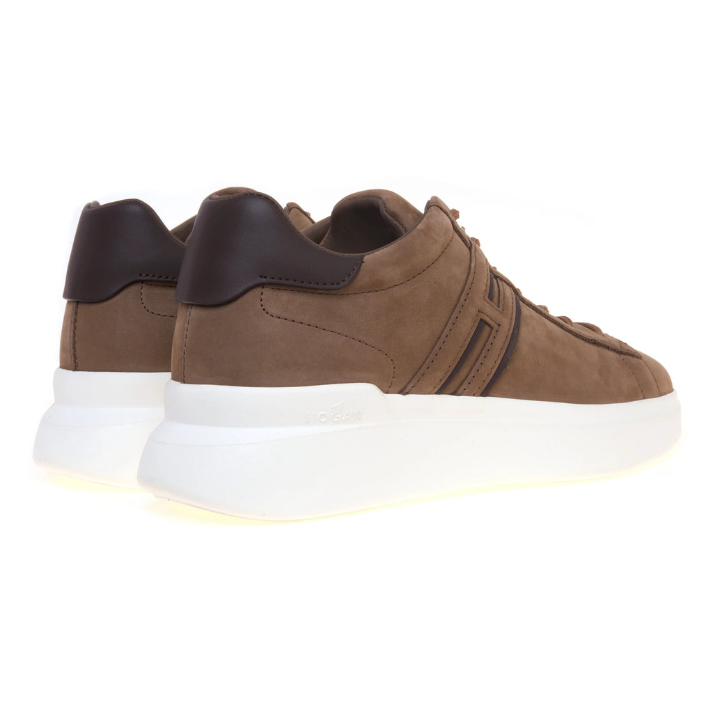 Brown Contrasting Detail Low-Top Sneakers