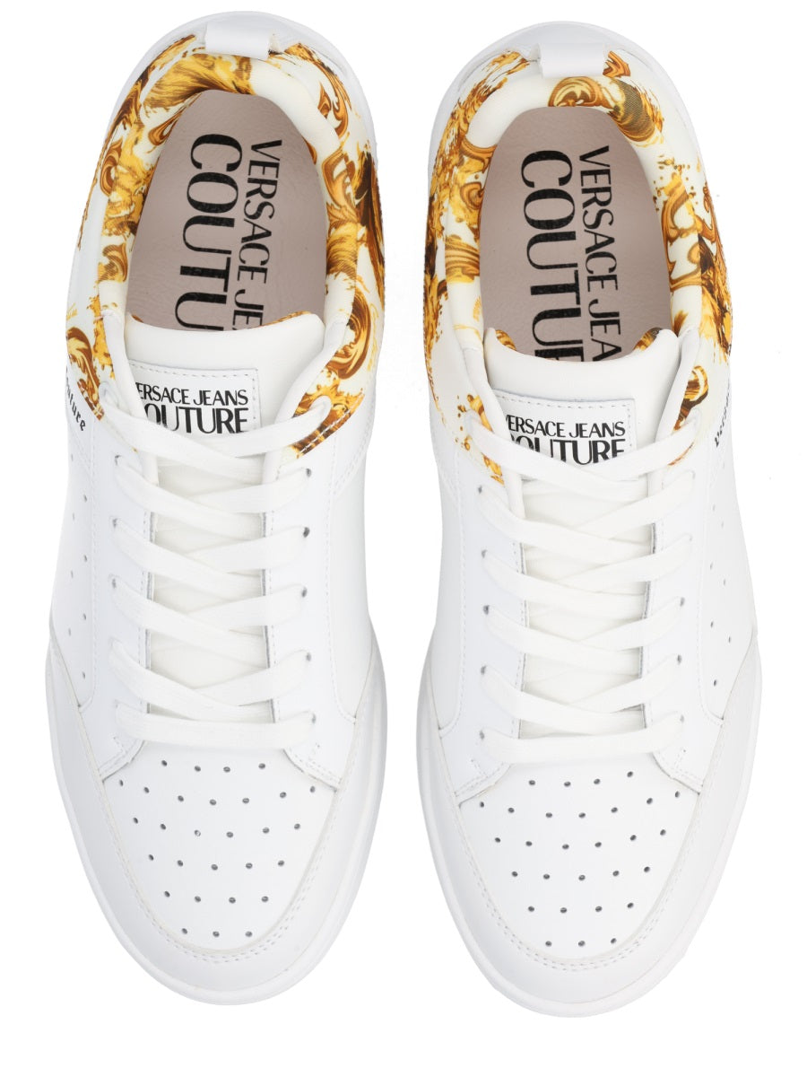 Black Gold Baroque Pattern Sneakers