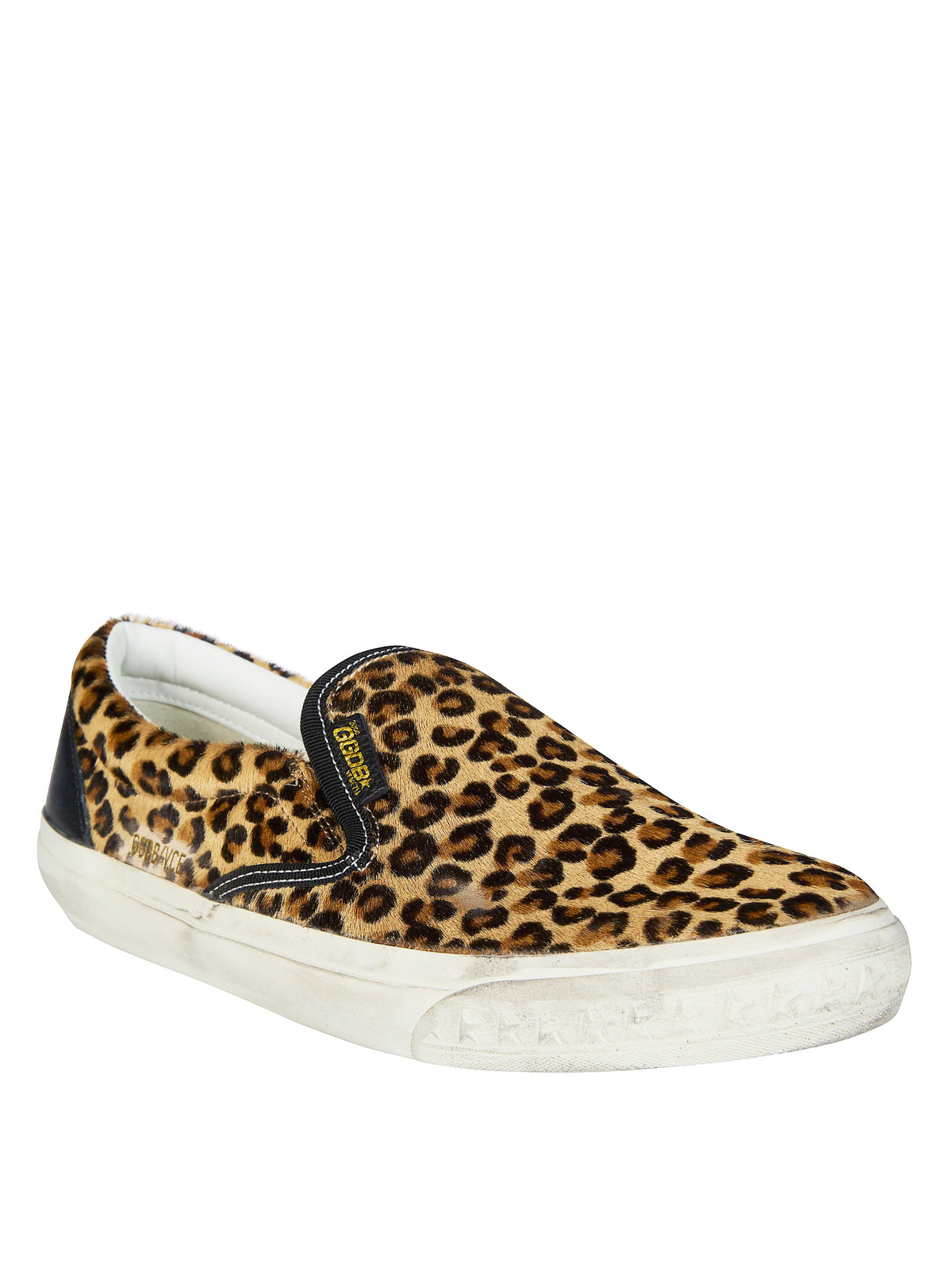 Animal Print Cow Leather Slip-On Sneakers