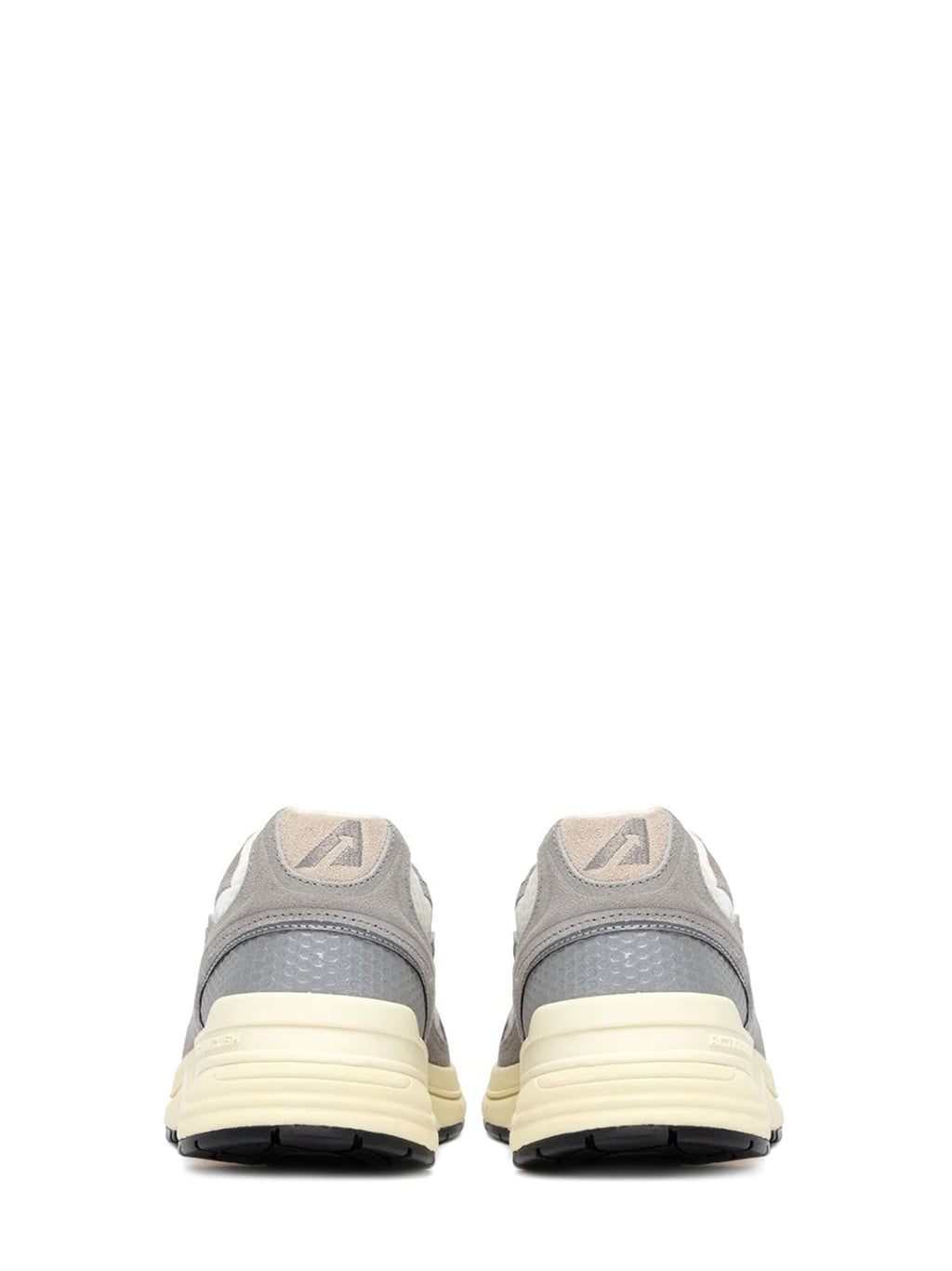 Low-Top Sneakers in Suede and Mesh with Cream Sole