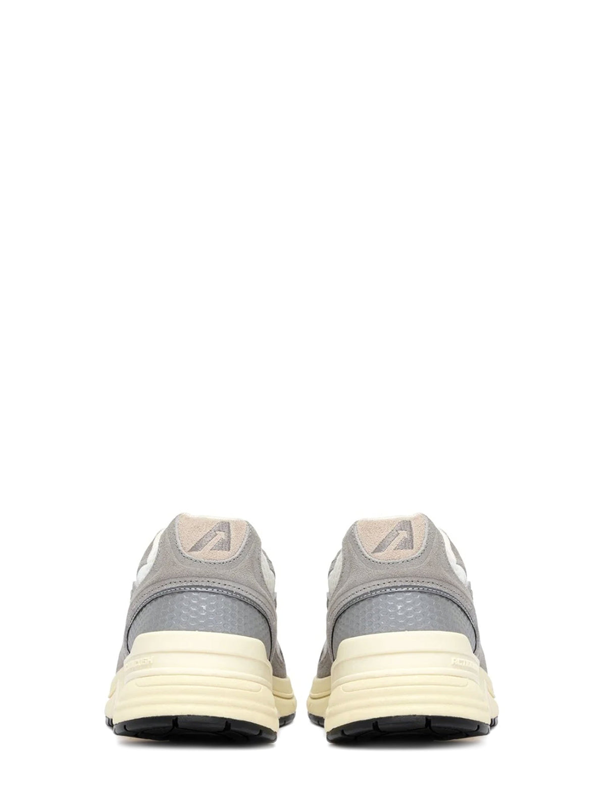 Low-Top Sneakers in Suede and Mesh with Cream Sole