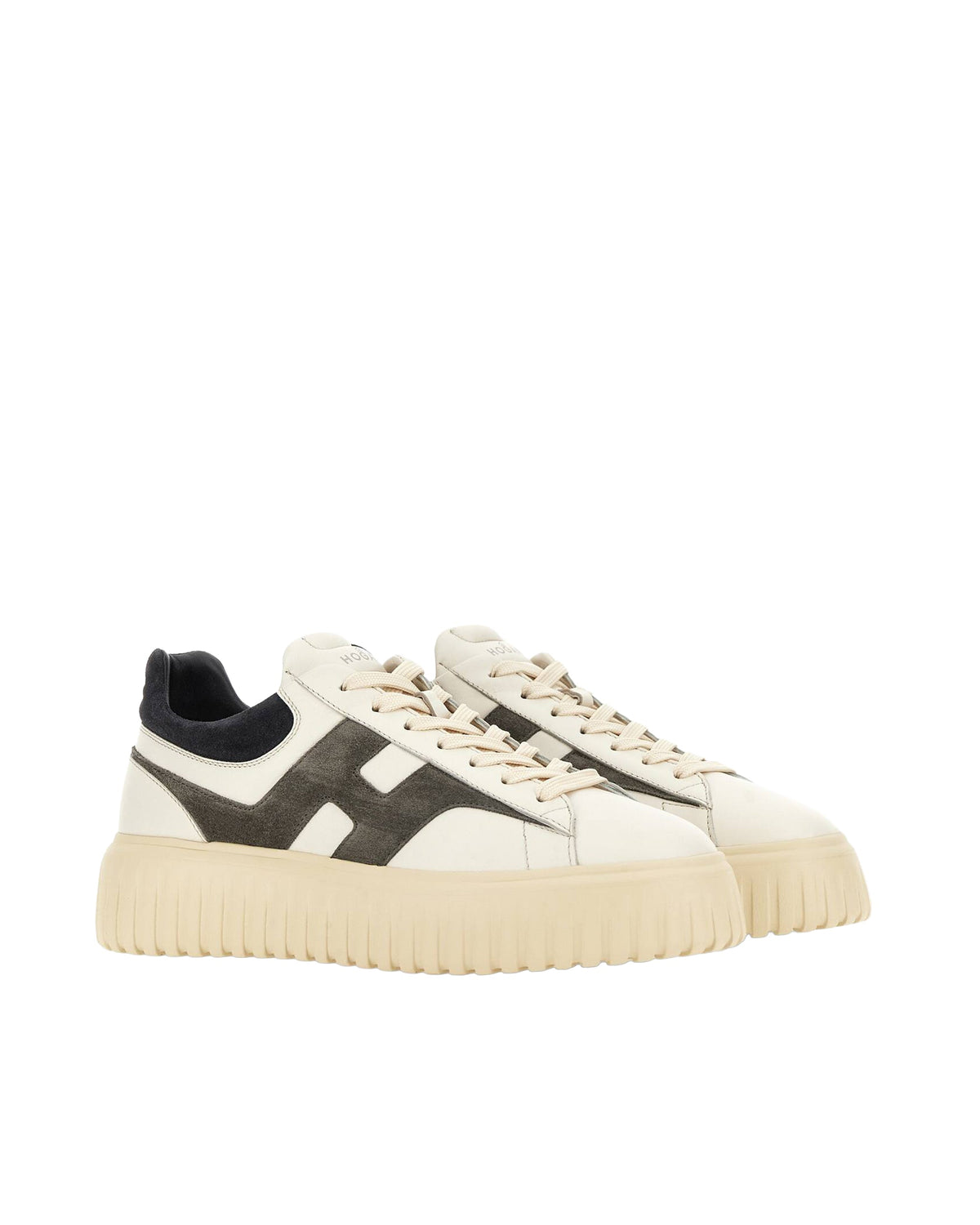 Ivory H-Stripes Nappa Leather Sneakers