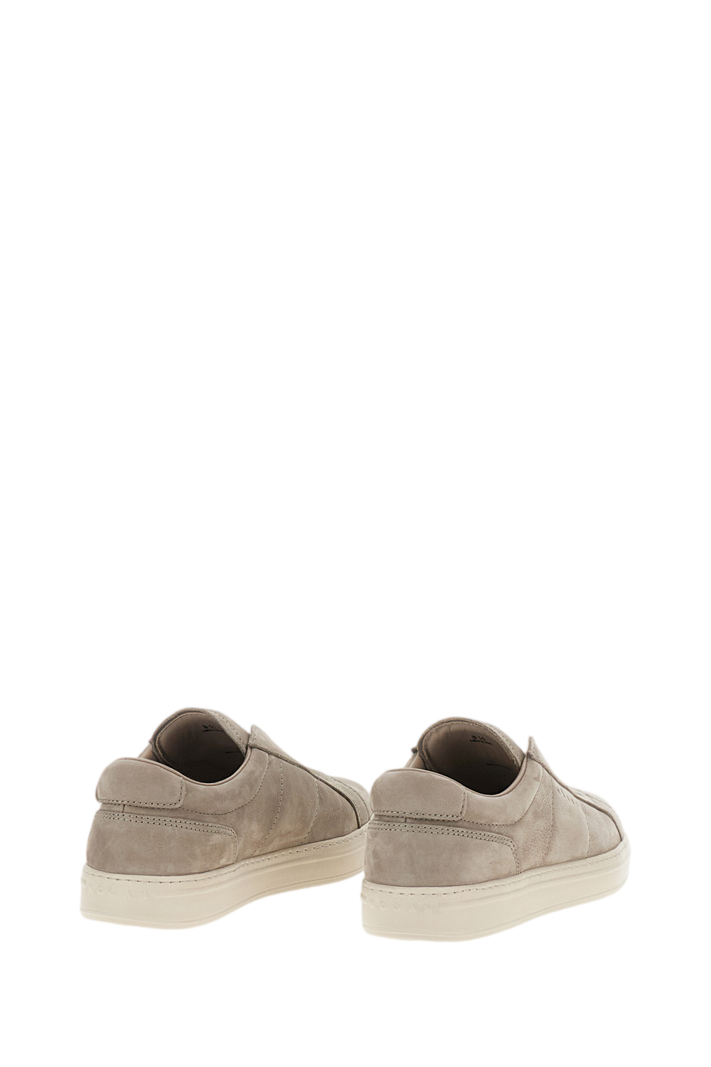 Gray Nubuck Leather Slip-On Sneakers