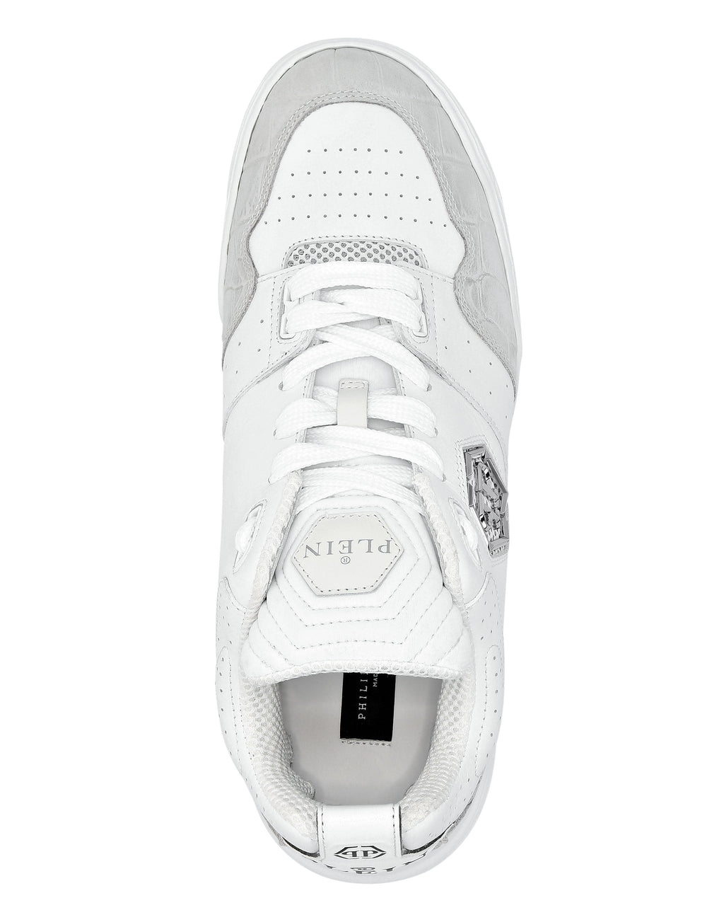 Croco Printed Leather Lo-Top Sneakers