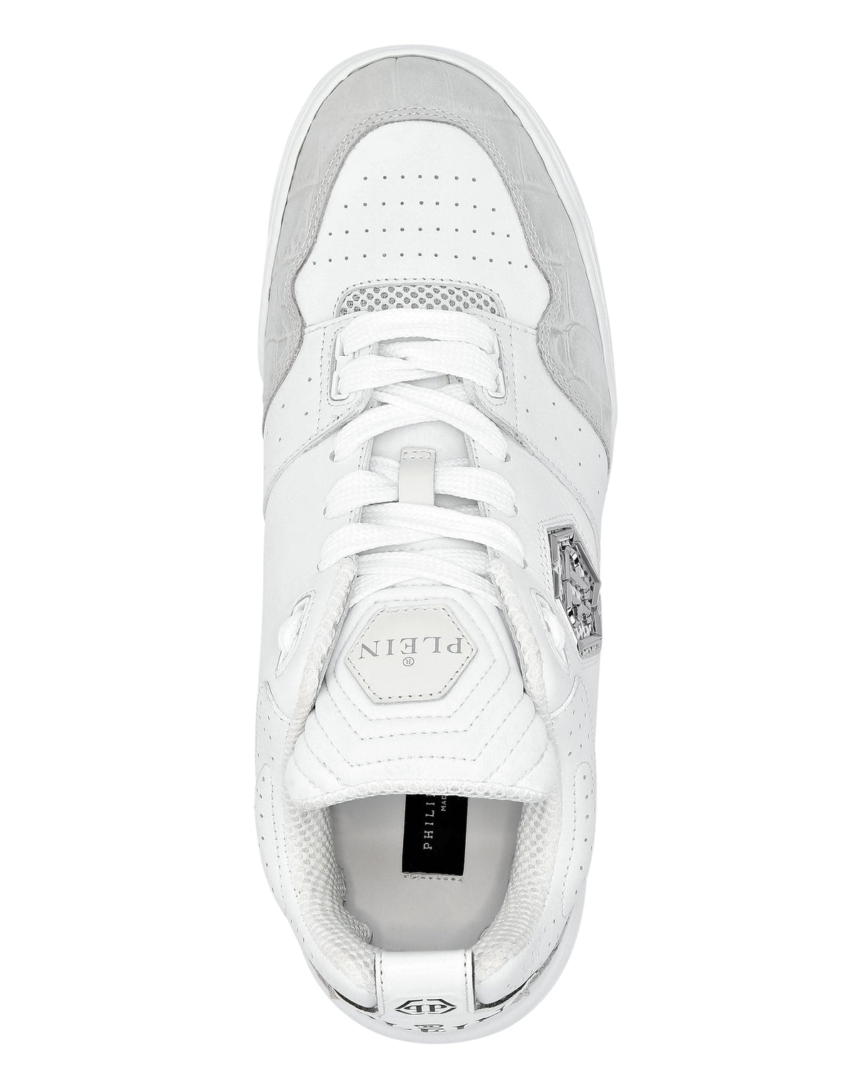 Croco Printed Leather Lo-Top Sneakers