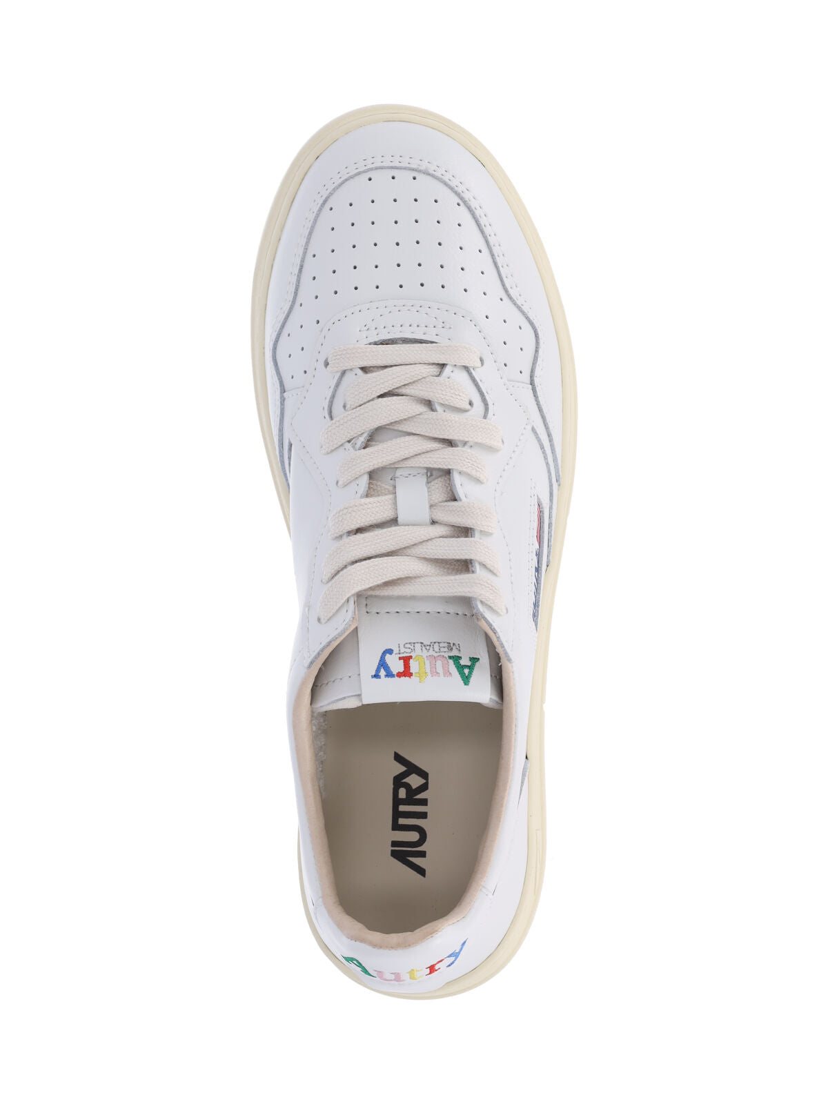 Low-Top Sneakers with Rounded Toe and Multicolor Logo