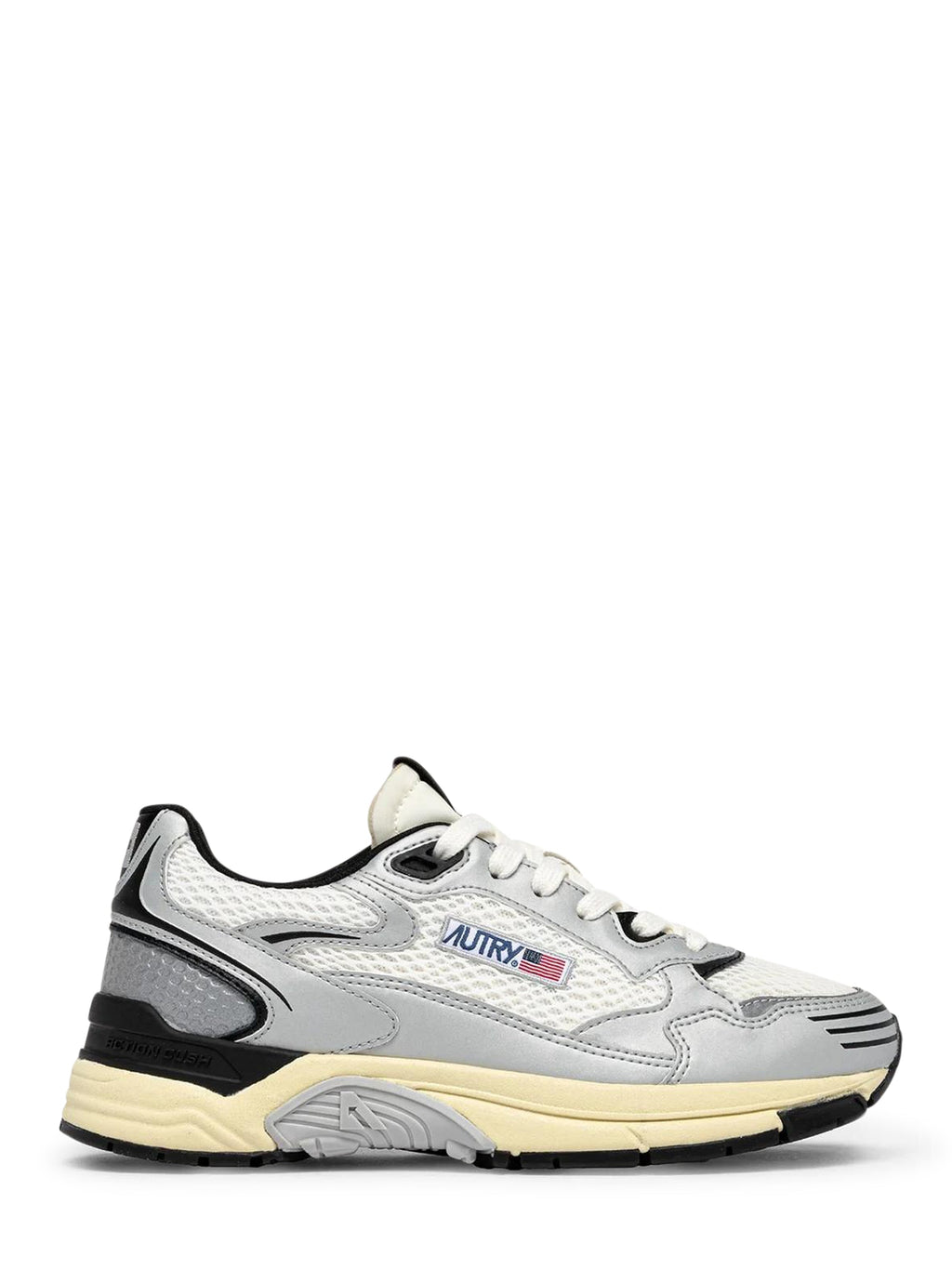 Layered Low-Top Sneakers with Mesh and Leather Accents