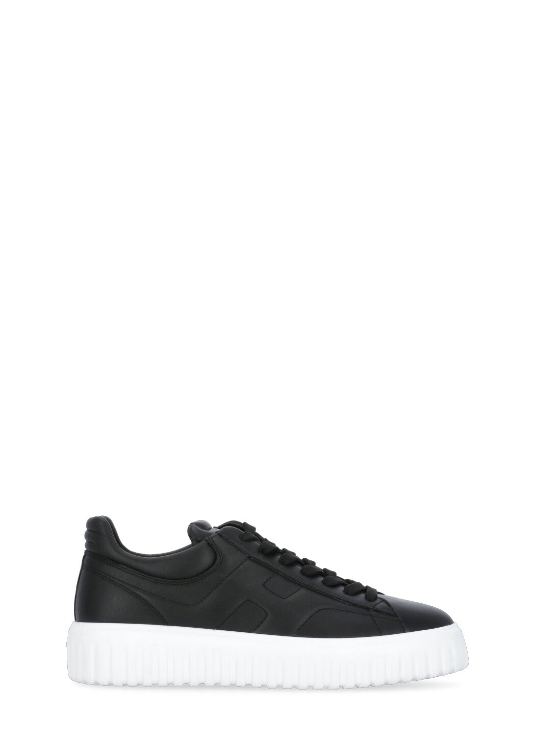 Black H-Stripes Leather Sneakers