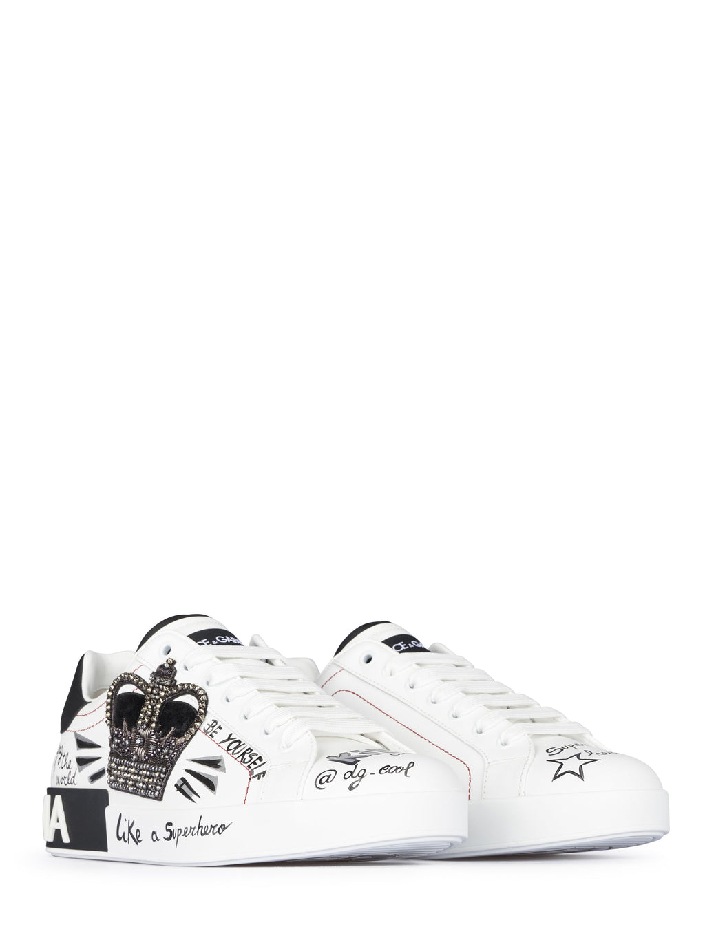 Jeweled Crown Graphic Low-Top Sneakers