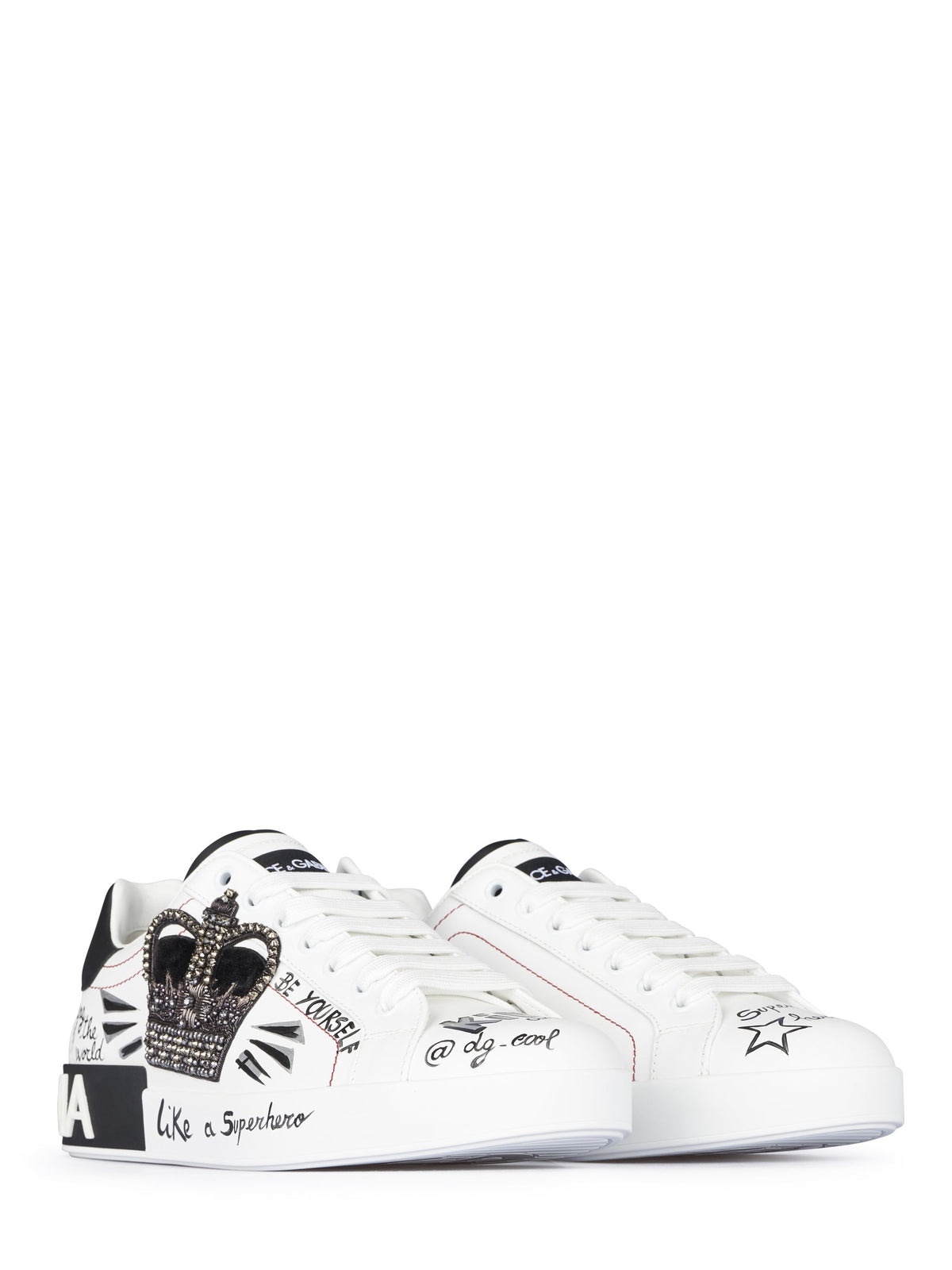 Jeweled Crown Graphic Low-Top Sneakers