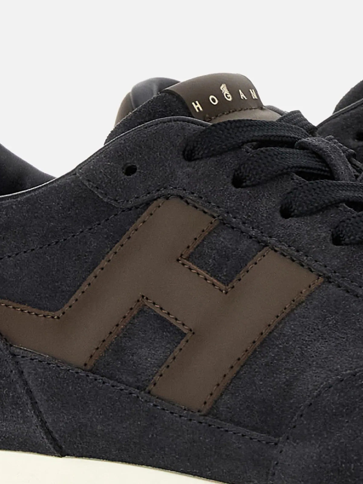 Low-Top Sneakers with Dark Suede Upper